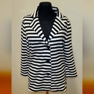 John Baner Nautical striped straight blazer , US 4 nwt